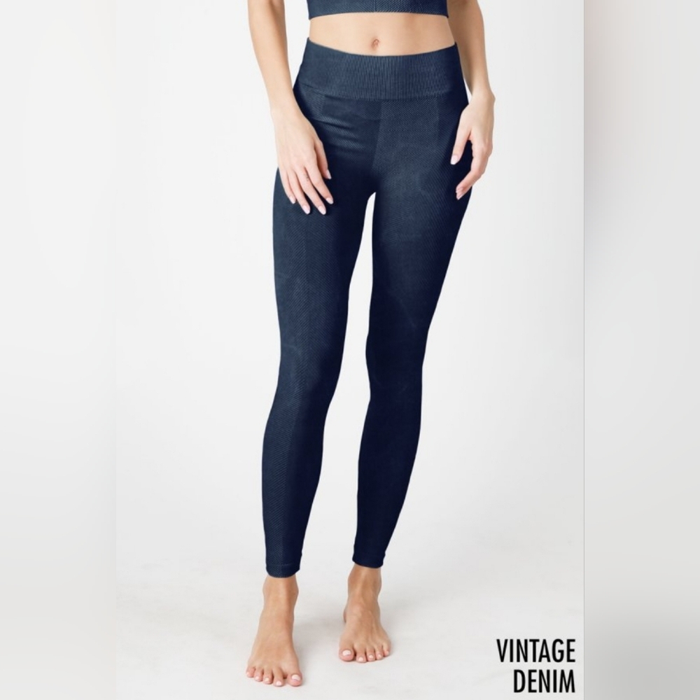 NEW* NikiBiki Vintage Chevron High-Waist Leggings- Vintage Denim- OS